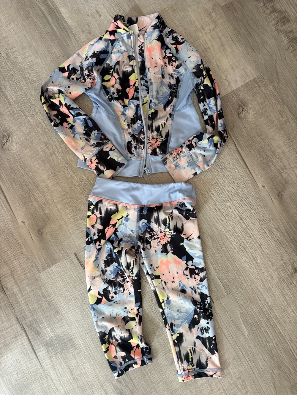 Gymboree Floral Print Leggings Set - Pastel Pink, Blue, Black